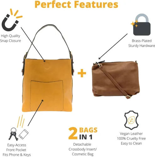 Vista 2 de Joy Susan - Bolsa clásica 2 en 1 para mujer, estilo hobo