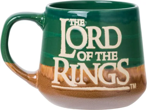 Vista 2 de Silver Buffalo Lord of the Rings Elven, taza de cerámica esmaltada reactiva, 18 onzas El Señor de los Anillos Elfos