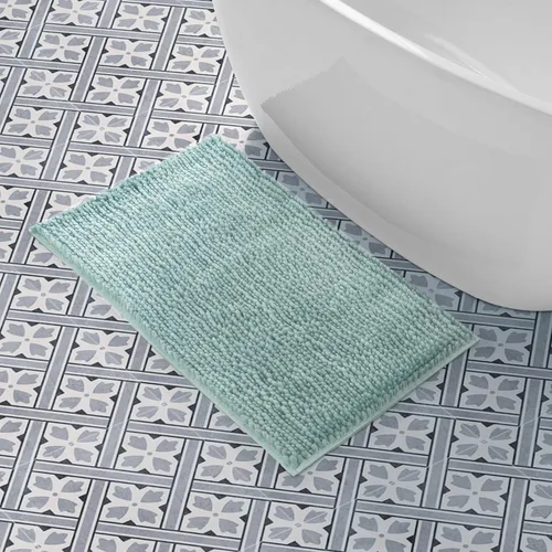 Vista 17 de Laura Ashley - Juego de 2 tapetes de baño de chenilla suave, 20 x 34 pulgadas, color azul