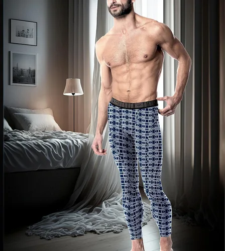 Vista 3 de AMERICAN HEAVEN Capa base para hombreAtléticoMallas para correrLeggings-Soft Thermal Bottoms Multi Packs