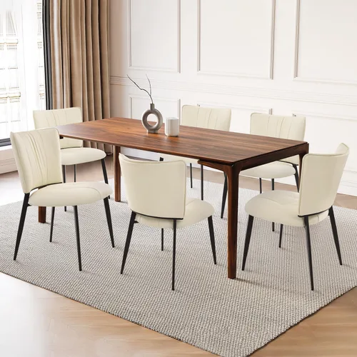 Vista 10 de Homcosan Juego de 2 sillas de comedor, modernas sillas de cocina con asiento acolchado tapizado y patas de metal, fácil montaje, sillas de comedor