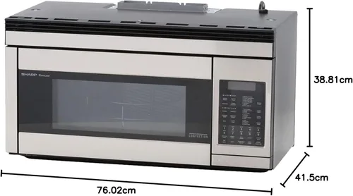 Vista 6 de Sharp microondas de convección para instalar sobre la estufa, de 850 W, de 1.1 pies cúbicos de capacidad, Acero inoxidable 1.1 pies cúbicos. ft.