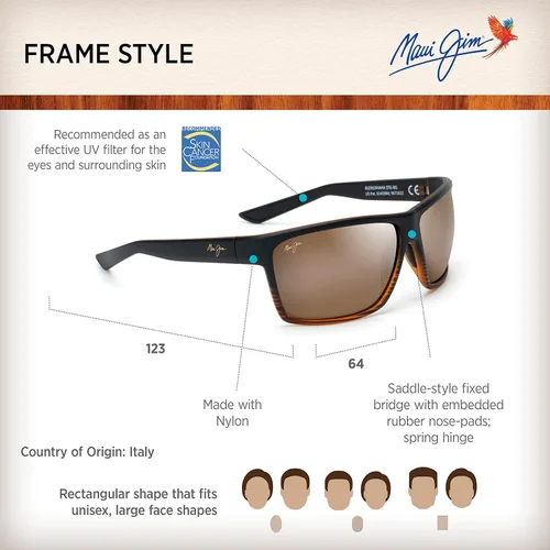 Vista 6 de Maui Jim Mens and Womens Alenuihaha Polarized Wrap Sunglasses