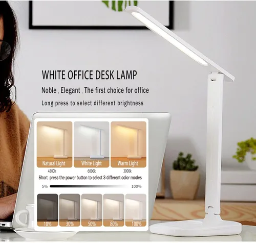 Vista 5 de Lámpara de escritorio LED recargable inalámbrica con batería de 4000 mAh, diseño ligero ultraportátil para oficina en casa, estudiantes y estudio