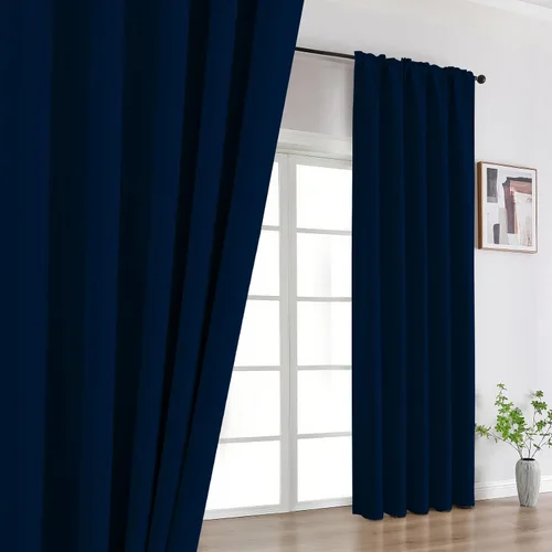 Vista 28 de CUCRAF Cortinas Opacas Beige de 45 Pulgadas, con Aislamiento Térmico Reductor de Ruido con Bolsillo para Barra, Cortinas de Ventana para Dormitorio