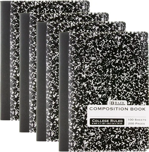 Vista 9 de BAZIC PRODUCTS Cuaderno de composición de mármol negro, con rayas