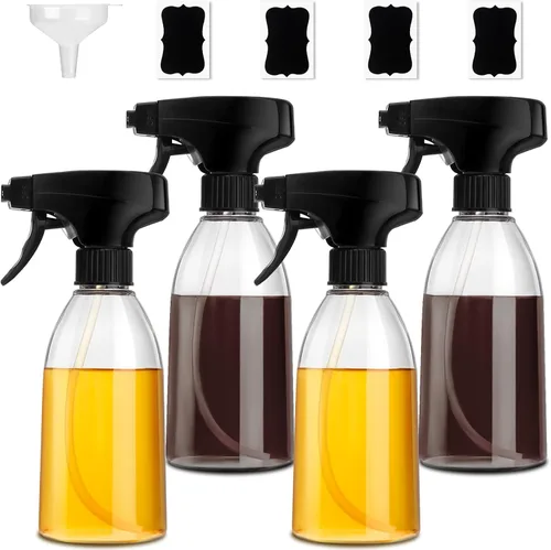 Vista 8 de gmisun Pulverizador de aceite para cocinar, paquete de 2 botellas de aceite de oliva, pulverizador de aceite de plástico de grado alimenticio de 10