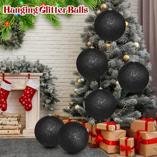 Vista 6 de Zubebe 6 Piezas Bolas de Navidad Extra Grandes de 8" para Exteriores, Adornos Jumbo Oversized para Árbol de Navidad, Decoraciones Gigantes, Bolas