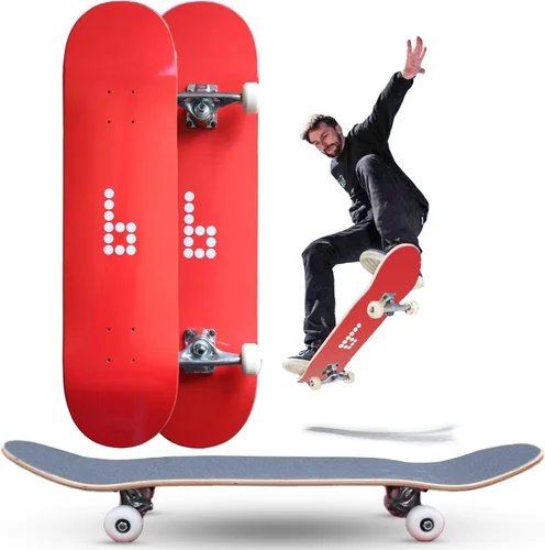 Vista 2 de Braille - Patineta completa para adultos, adolescentes, niños y niñas, patineta estándar para trucos, patineta profesional de 31.5 pulgadas