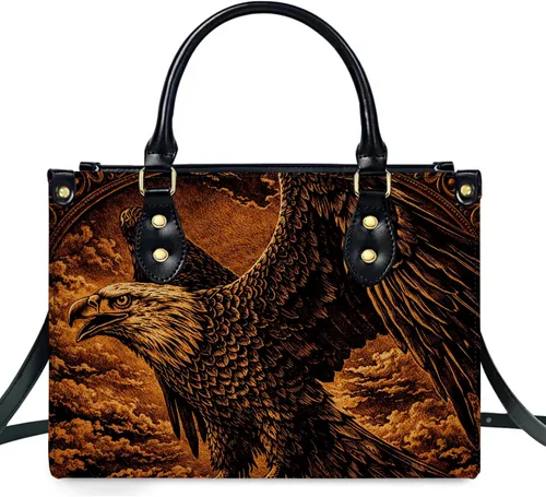 Vista 4 de Novedosa colección de bolsos de cuero de arte animal con bolso a juego, bolsa de mano vintage de vida silvestre, regalo para mujer