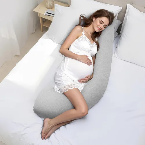 Vista 8 de VEVOR - Almohadas de embarazo para dormir de lado, almohada de maternidad en forma de L para mujeres embarazadas, almohada corporal de embarazo