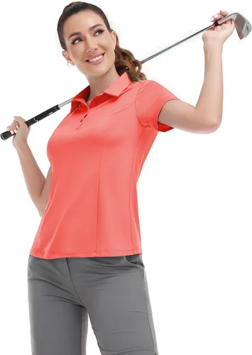 Vista 5 de Hiverlay Women Golf Shirts Polo Shirts for Women UPF 50+ Lightweight Quick-Dry Collared Tennis Daily Shirts Work Tops