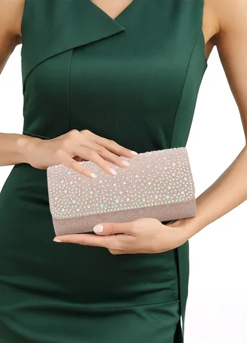 Vista 2 de Naimo - Deslumbrante bolsa pequeña de solapa, con cadena desmontable para eventos nocturnos.