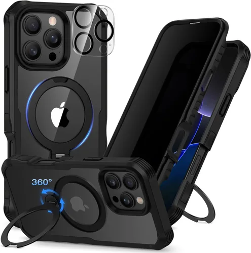 Vista 22 de CENHUFO Funda de privacidad para iPhone 11 Pro, funda de cuerpo completo con protector de pantalla de privacidad de vidrio templado 9H integrado