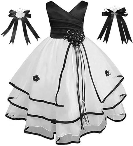 Vista 11 de Hecho en Estados Unidos/lazo para el pelo a juego gratis/niñas grandes y pequeñas niña flor niña comunión boda vacaciones vestido Coral