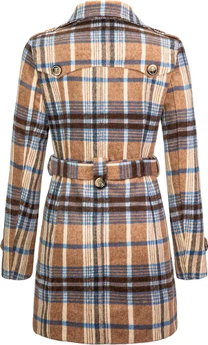 Vista 2 de Gabardina Wantdo para mujer, para invierno, con cinturón, con doble botonadura