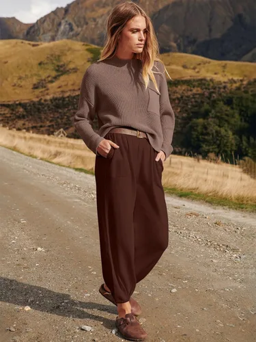 Vista 8 de Prinbara Conjunto de 2 piezas para mujer, suéter de punto para otoño, pantalones de gran tamaño, conjunto casual de descanso
