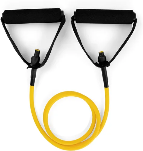 Vista 2 de Champion Sports Bandas de tubo de resistencia para hombres y mujeres, extra ligeras a súper resistentes - Banda de fitness duradera para Amarillo