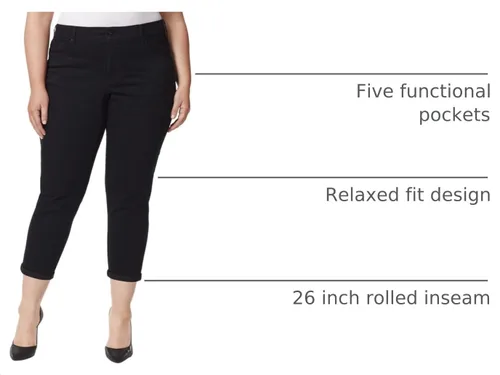 Vista 4 de Jessica Simpson Womens Mika Best Friend Relaxed Fit Jean Plus Negro
