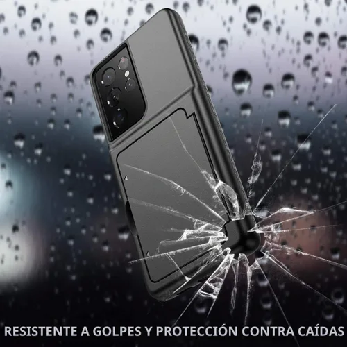 Vista 6 de WeLoveCase Funda tipo cartera para Samsung Galaxy S21 Ultra con tarjetero y espejo oculto, protector protector a prueba de golpes resistente