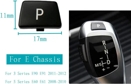 Vista 2 de Pomo de palanca de cambios de repuesto compatible con BMW Serie 3 E90 E91 2011-2012/5 Series E60 E61 2008-2010
