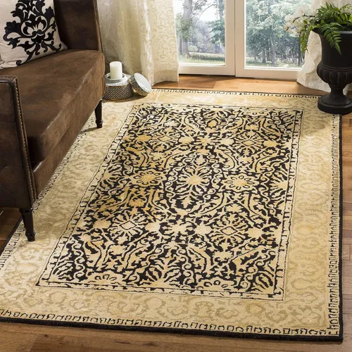 Vista 13 de SAFAVIEH Silk Road Collection SKR213G - Alfombra decorativa de lana tradicional hecha a mano, 2 x 3 pies, color granate y marfil