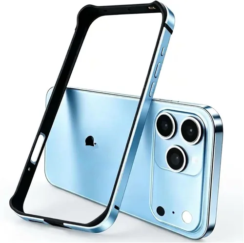 Vista 21 de Funda rígida delgada con marco de aluminio para iPhone 13 Pro, armadura de marco de metal con protección interior suave, protección de borde elevado