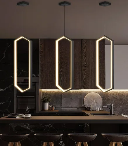 Vista 24 de Lámpara colgante regulable de 3 anillos para ajustar mini lámpara LED de techo para cocina, isla, comedor, sala de estar, dormitorio, dorado