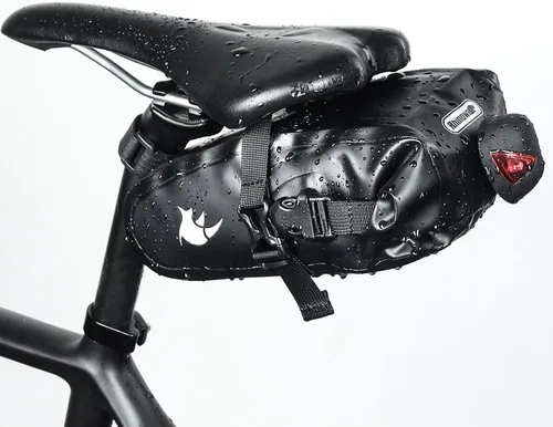 Vista 7 de Bolsa de sillín de bicicleta impermeable Bolsa de bicicleta debajo del asiento Bolsa impermeable de montaña de carretera Bolsa de asiento