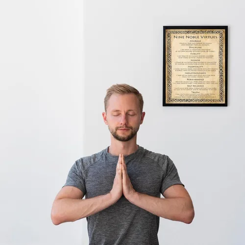 Vista 4 de 9 nobles virtudes y afirmaciones, arte de pared inspirador, impresión de pared motivacional con virtudes nobles, decoración de pared perfecta