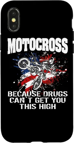 Vista 5 de Motocross Dirtbike MX Motorcycle Us Flag Case para iPhone 17