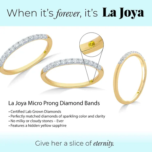 Vista 3 de Alianzas de boda y aniversario de diamantes cultivados en laboratorio para mujer Anillos de diamantes certificados en oro amarillo, blanco y rosa