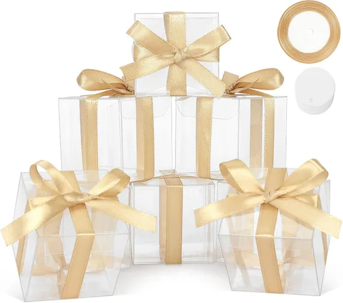 Vista 7 de Cotopher - 120 unidades de cajas de regalo transparentes, cajas de plástico transparentes de 3,8 x 3,8 x 3,8 cm para trufa de chocolate. Mini cajas