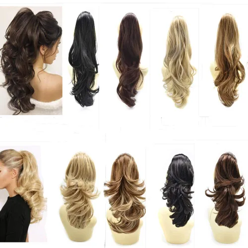 Vista 13 de LYRICAL HAIR Extensión de cola de caballo sintética para mujer, con cordón ajustable, pinza de mandíbula, larga, rizada, ondulada, extensión de cola