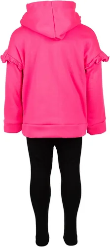 Vista 7 de Conjunto de sudadera con capucha de forro polar y leggings para niñas Barbie, desde niños pequeños hasta niños grandes (2T - 18-20)