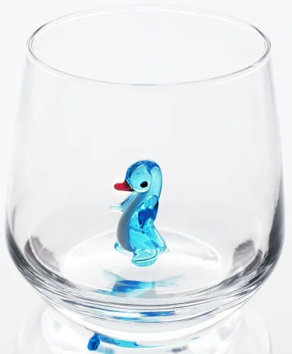 Vista 9 de Taza de vidrio 3D con bonita figura de animal en el interior, figura de cangrejo de vidrio soplado a mano en el interior, vaso sin tallo para vino