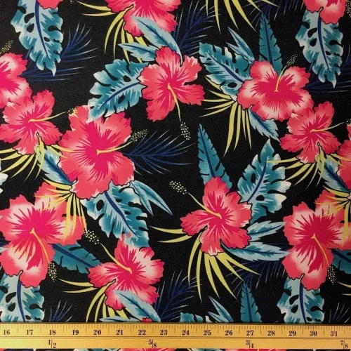 Vista 34 de Tela de lona estampada The Yard, impermeable, para exterior, 60 pulgadas de ancho, 600 denier negro (Tropical Black)