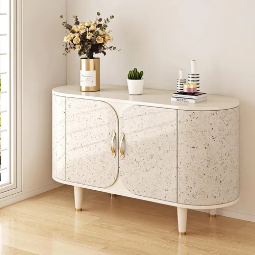 Vista 4 de FunStick 24"x200" Glossy Beige Granite Countertop Contact Paper Beige Terrazzo Wallpaper Peel and Stick Countertops Waterproof Self Adhesive Granite