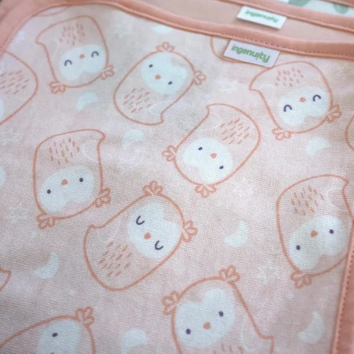 Vista 5 de Clean & Cuddly - Juego de 6 paños de toalla para bebé niña, diseño de búho rosa, EDI Multi colorido