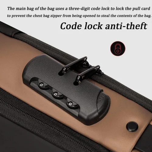 Vista 4 de Bolsa de hombro antirrobo con carga USB, bolsa de hombro antirrobo, bolsa cruzada para el pecho