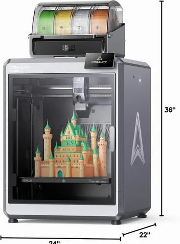 Vista 10 de Creality K2 Plus Combo - Impresora 3D de impresión multicolor con nuevo CFS 600mm/s de alta velocidad, nivelación automática completa de doble