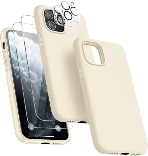 Vista 8 de Funda 5 en 1 para iPhone 11 Pro Max de 6.5, con 2 protectores de pantalla + 2 protectores de lente de cámara, funda delgada de silicona líquida a