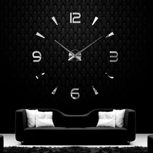 Vista 2 de VIPECHO Creativo especial grande bricolaje cuarzo decoración 3d diseño moderno espejo etiqueta engomada Relojes de pared reloj horas sin tictac
