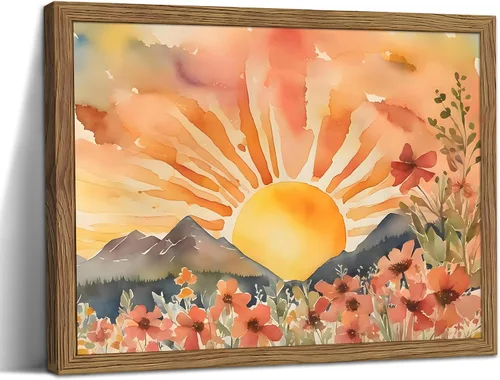 Vista 29 de Arte de pared enmarcado de calabaza de otoño, impresión en lienzo de calabaza blanca y flores de otoño, cosecha rústica de granja, Halloween, Acción