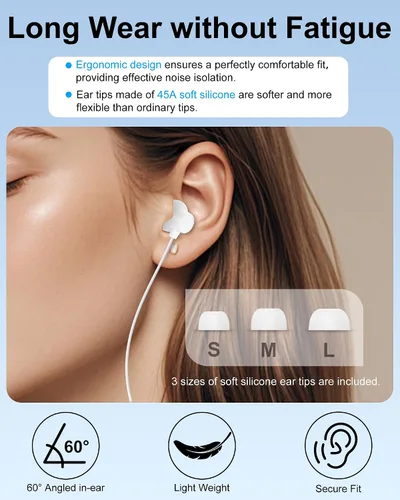 Vista 12 de Auriculares con cable, auriculares Jack de 0.138 in con cable, auriculares de Apple intrauditivos con micrófono Noise Cancelling Corded for 3.5mm