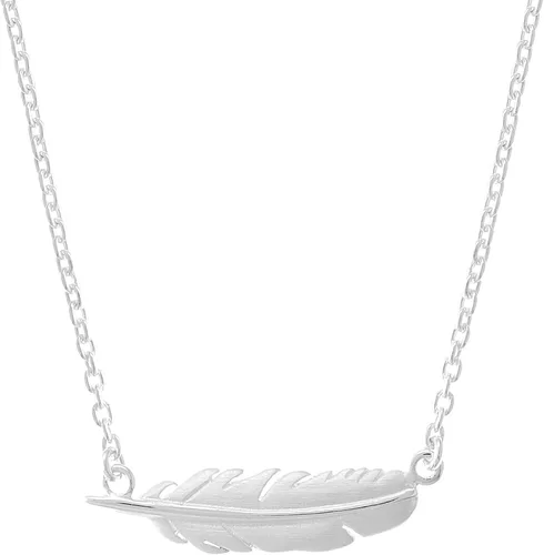 Vista 2 de Boma Collar de plumas de plata de ley, 16 pulgadas