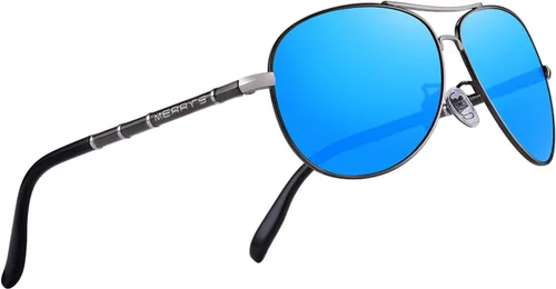 Vista 7 de MERRY'S Gafas de sol de piloto clásicas para hombre, estilo de moda, polarizadas, 100% UV, S8766