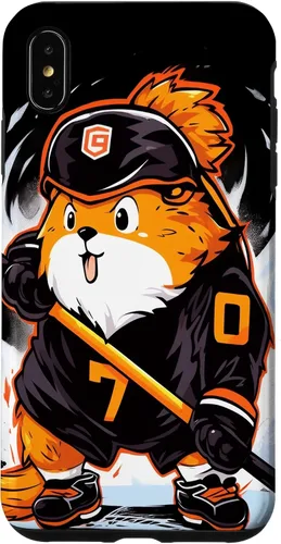 Vista 7 de iPhone 15 Guinea Pig Ice Hockey Player Hockey Stick Goalkeeper Case