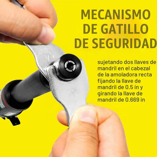 Vista 4 de Berkling BT 6321-7 - Amoladora neumática de 1/4 pulgadas, extensión de 7 pulgadas, 20,000 RPM 0.5HP Motor, Variable Speed Control, Lightweight