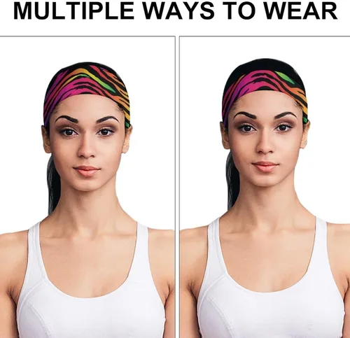 Vista 3 de Diademas turbantes para hombre y mujer, para deportes, entrenamiento, fitness, ciclismo, correr, cómodas, de secado rápido, bandas para la cabeza